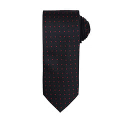 Premier Mens Micro Dot Pattern Formal Work Tie - One Size, Black/ Red
