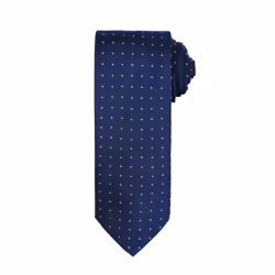 Premier Mens Micro Dot Pattern Formal Work Tie - One Size, Navy/ Lime