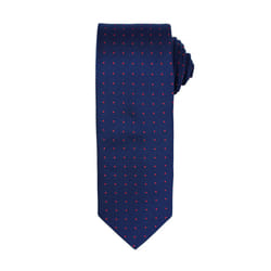 Premier Mens Micro Dot Pattern Formal Work Tie - One Size, Navy/ Red