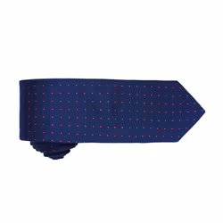 Premier Mens Micro Dot Pattern Formal Work Tie - One Size, Navy/ Red