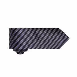 Premier Mens Double Stripe Pattern Formal Business Tie - One Size, Black/Dark Grey