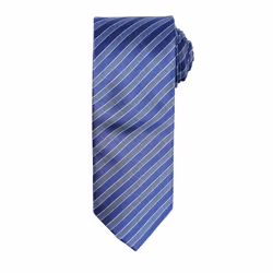 Premier Mens Double Stripe Pattern Formal Business Tie - One Size, Navy/Blue