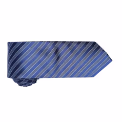 Premier Mens Double Stripe Pattern Formal Business Tie - One Size, Navy/Blue