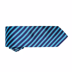 Premier Mens Double Stripe Pattern Formal Business Tie - One Size, Turquoise/ Navy
