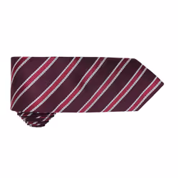 Premier Mens Waffle Stripe Formal Business Tie - One Size, Burgundy/ Aubergine