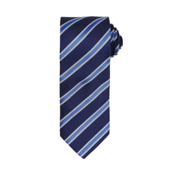 Premier Mens Waffle Stripe Formal Business Tie - One Size, Navy/Royal