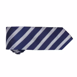 Premier Mens Waffle Stripe Formal Business Tie - One Size, Navy/Silver
