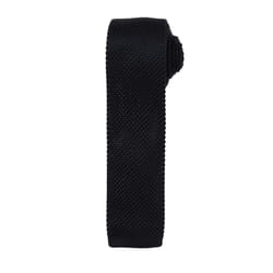 Premier Mens Slim Textured Knit Effect Tie - One Size, Black