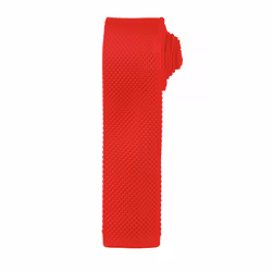 Premier Mens Slim Textured Knit Effect Tie - One Size, Red
