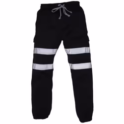 Yoko Mens Hi Visibility Reflective Work Jogging Bottoms - 2XL, Black