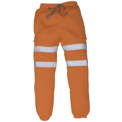 Yoko Mens Hi Visibility Reflective Work Jogging Bottoms - 2XL, Orange