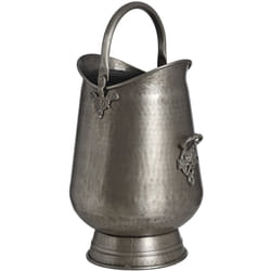 Hill Interiors Traditional Antique Pewter Metal Coal/Log Bucket