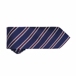 Premier Mens Waffle Stripe Formal Business Tie - One Size, Navy/Aubergine