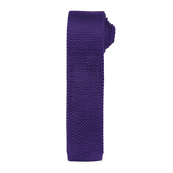 Premier Mens Slim Textured Knit Effect Tie - One Size, Purple