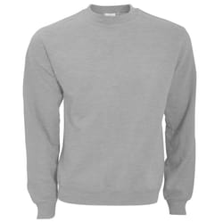 B&C Mens Crew Neck Sweatshirt Top - XS, Heather Grey