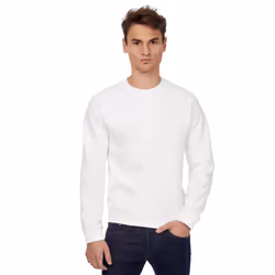 B&C Mens Crew Neck Sweatshirt Top - XS, White