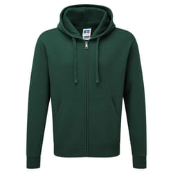 Russell Mens Authentic Full Zip Hooded Sweatshirt / Hoodie - XS, Bottle Green