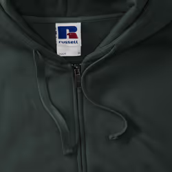 Russell Mens Authentic Full Zip Hooded Sweatshirt / Hoodie - XS, Bottle Green