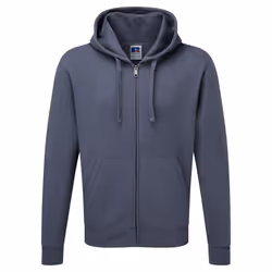 Russell Mens Authentic Full Zip Hooded Sweatshirt / Hoodie - XL, Convoy Grey