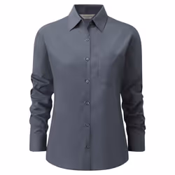 Russell Collection Ladies/Womens Long Sleeve Shirt - M, Convoy Grey