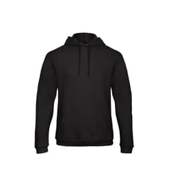B&C Adults Unisex ID. 203 50/50 Hooded Sweatshirt - 3XL, Black