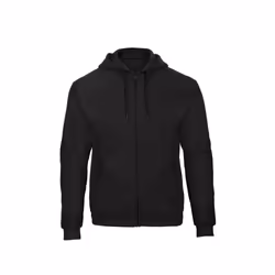 B&C Adults Unisex ID.205 50/50 Full Zip Hooded Sweatshirt - XS, Black