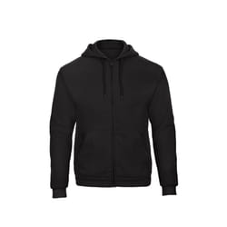 B&C Adults Unisex ID.205 50/50 Full Zip Hooded Sweatshirt - XS, Black
