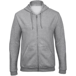 B&C Adults Unisex ID.205 50/50 Full Zip Hooded Sweatshirt - XS, Heather Grey