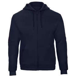 B&C Adults Unisex ID.205 50/50 Full Zip Hooded Sweatshirt - S, Navy Blue