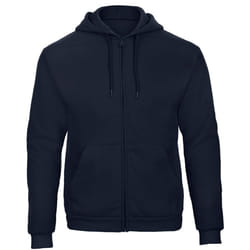 B&C Adults Unisex ID.205 50/50 Full Zip Hooded Sweatshirt - S, Navy Blue