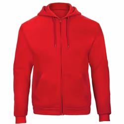 B&C Adults Unisex ID.205 50/50 Full Zip Hooded Sweatshirt - XS, Red