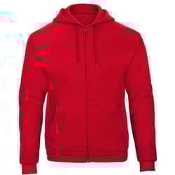 B&C Adults Unisex ID.205 50/50 Full Zip Hooded Sweatshirt - XS, Red