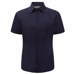 Russell Collection Ladies/Womens Short Sleeve Poly-Cotton Easy Care Poplin Shirt - 3XL, French Navy