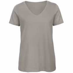 B&C Womens/Ladies Favourite Organic Cotton V-Neck T-Shirt - XS, Light Grey