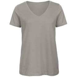 B&C Womens/Ladies Favourite Organic Cotton V-Neck T-Shirt - XS, Light Grey