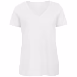 B&C Womens/Ladies Favourite Organic Cotton V-Neck T-Shirt - XS, White