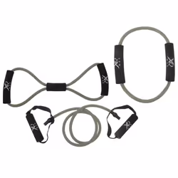 Home Gym 5 Pc Toning Kit Exercise Ball Resistance Band Tubes Fitness Workout Set