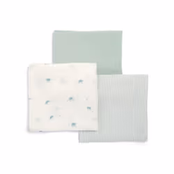 3 Pack Large Cotton Muslin Squares, Turtle