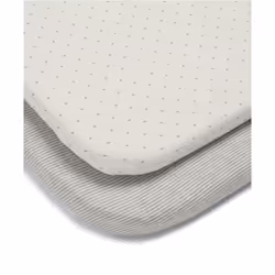 2 Universal Crib Fitted Sheets, Grey Star/Grey Stripe