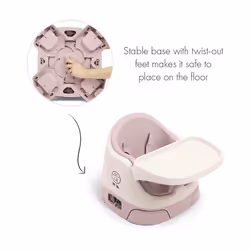 Mamas & Papas Baby Bug Booster Seat for Dining, Detachable Tray, Harness, Adjustable Seat and Non-Slip Feet, Blossom (Pink)