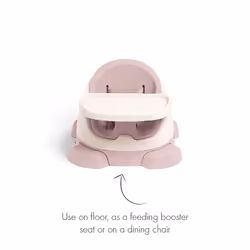 Mamas & Papas Baby Bug Booster Seat for Dining, Detachable Tray, Harness, Adjustable Seat and Non-Slip Feet, Blossom (Pink)