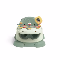 Baby Bug Booster Seat For Dining, Detachable Tray, Harness, Adjustable Seat and Non-Slip Feet, Eucalyptus