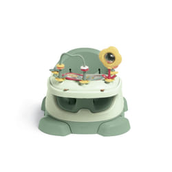 Baby Bug Booster Seat For Dining, Detachable Tray, Harness, Adjustable Seat and Non-Slip Feet, Eucalyptus