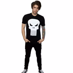Marvel Mens Punisher Skull T-Shirt - XL, Black