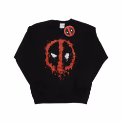 Marvel Mens Deadpool Splat Face Sweatshirt - S, Black