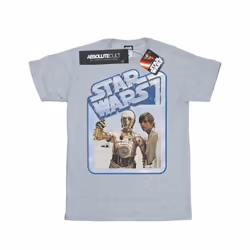Star Wars Mens Luke Skywalker And C-3PO T-Shirt - XL, Heather Grey