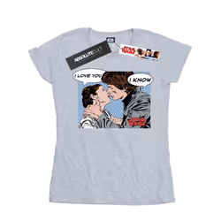 Star Wars Womens/Ladies Han Solo And Princess Leia Love Cotton T-Shirt - XXL, Heather Grey