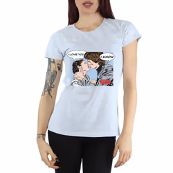 Star Wars Womens/Ladies Han Solo And Princess Leia Love Cotton T-Shirt - XXL, Heather Grey