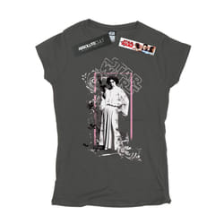 Star Wars Womens/Ladies Princess Leia Distressed Cotton T-Shirt - XXL, Charcoal