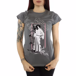 Star Wars Womens/Ladies Princess Leia Distressed Cotton T-Shirt - XXL, Charcoal